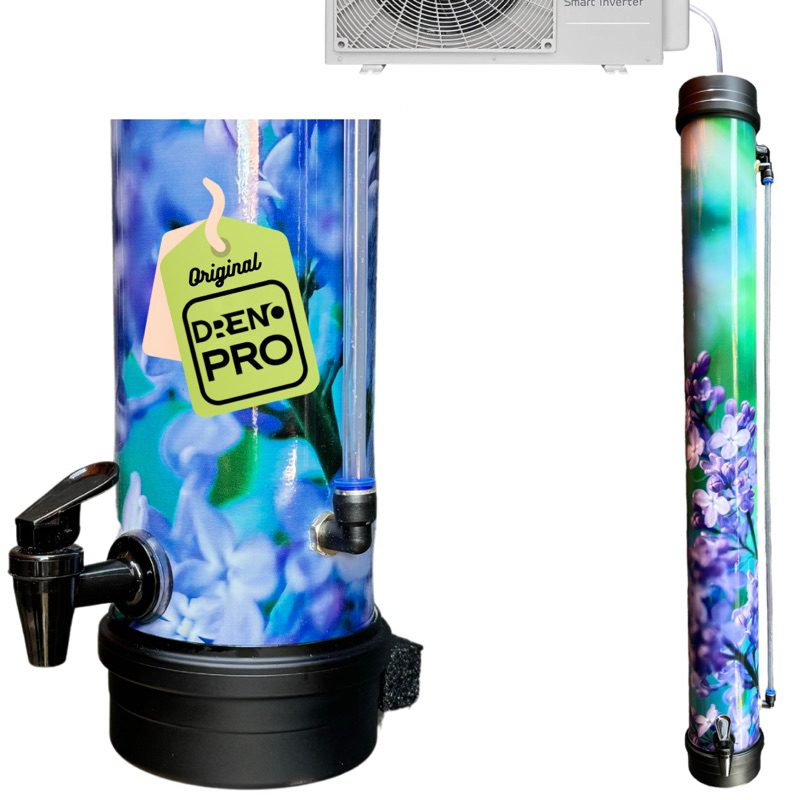 Dreno Coletor de Água para Ar Condicionado - 8L Cor Flores Lilás 2 - 97cm.