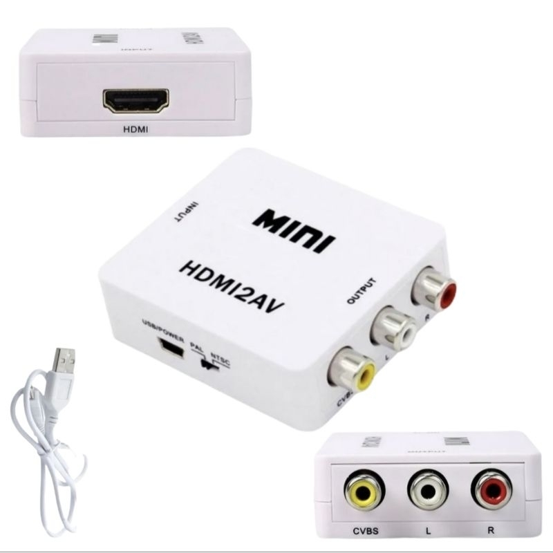 conversor Adaptador Hdmi para Rca AV Áudio e Vídeo 720p 1080