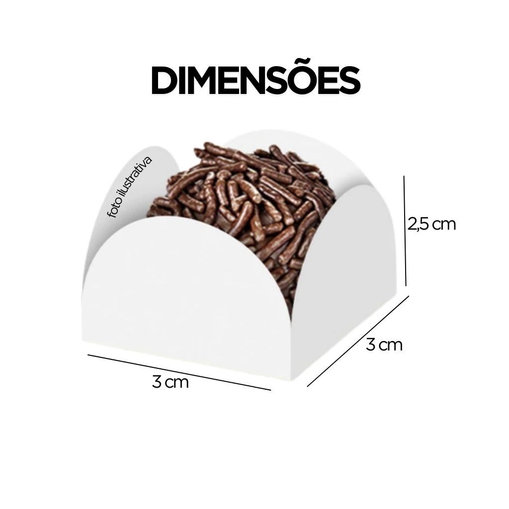 200~500 Forminhas Brancas para Brigadeiro, doce, festa Aniversário, doce de casamento, chá revelação