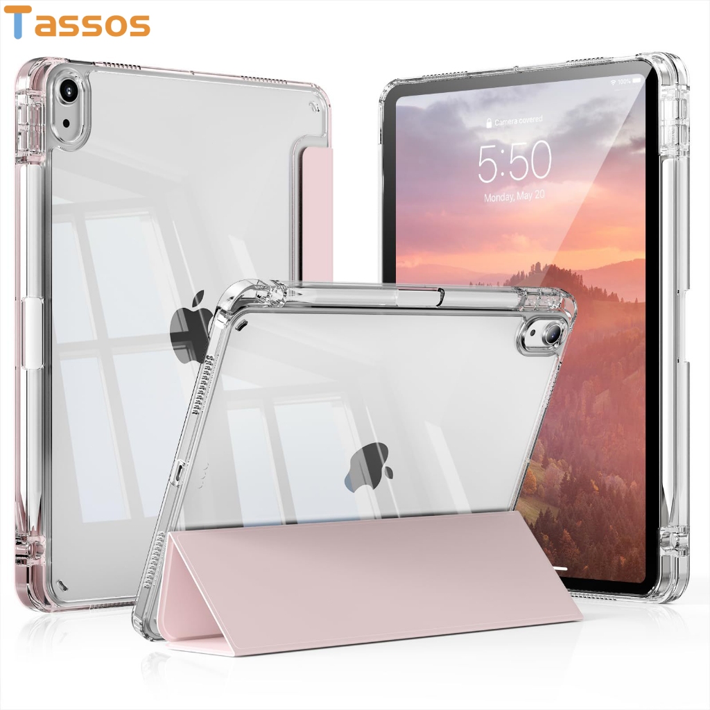 TASSOS Capa Acrílica Transparente Para iPad 11a Geração(A16) 2025 e iPad 10a Geração 2022 Com Suporte Para Caneta