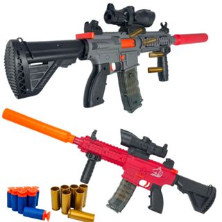 Brinquedo Lançador M16 Com Luneta Silenciador e Dardos Nerf em Oferta na Shopee
