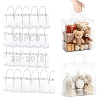 Kit 50 20*20*9cm Unidades Reutilize Sacos De Presente Plástico Pvc Reutilizável PVC Lembrancinhas em Oferta na Shopee