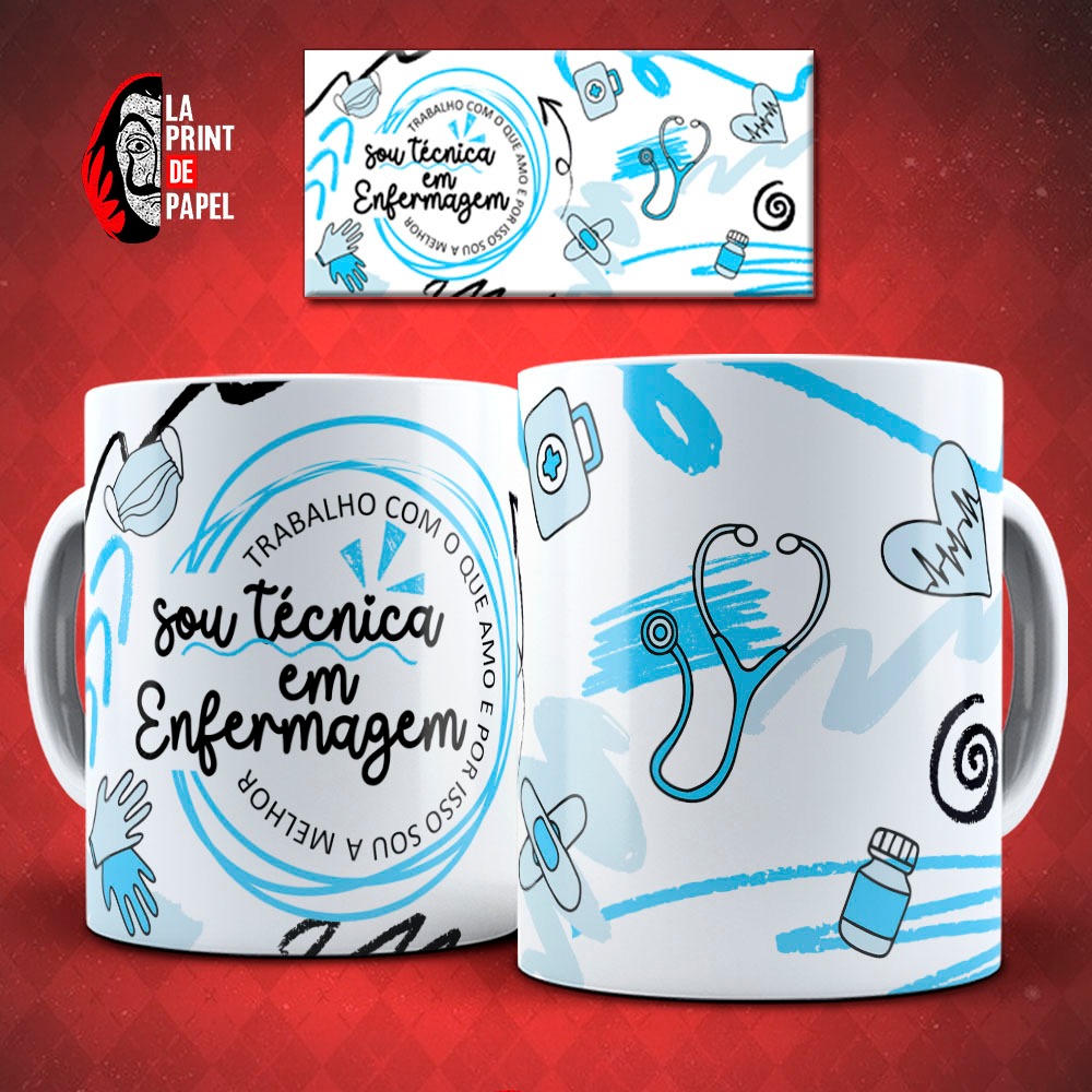 Caneca Personalizada Profissões da Saúde Médico Enfermeiro Saúde Café Presente 325 ml