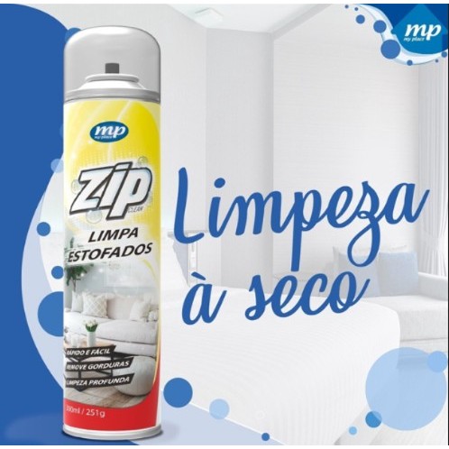 Espuma Spray Zip Clean 300ml Limpa a Seco Sofá, Estofado, Banco de Carro Limpeza Profunda
