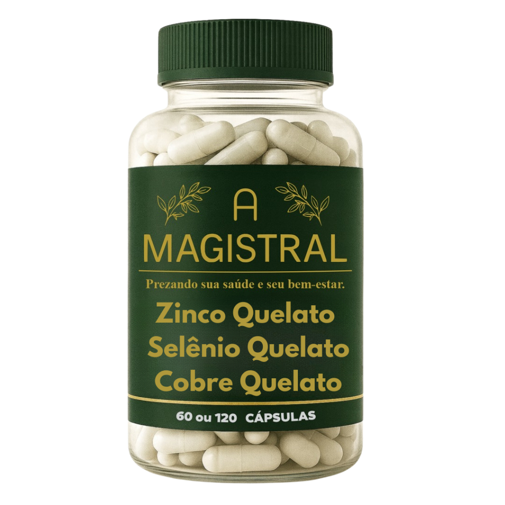 Zinco Quelato 30Mg + Selênio Quelato 100Mcg + Cobre Quelato 1Mg Em Cápsulas A Magistral Vitaminas