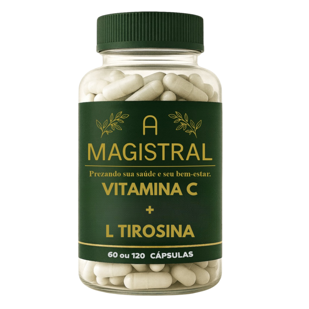 Vitamina C 250mg + L Tirosina 150mg Original 60 ou 120 Cápsulas A Magistral Vitaminas Suplementos