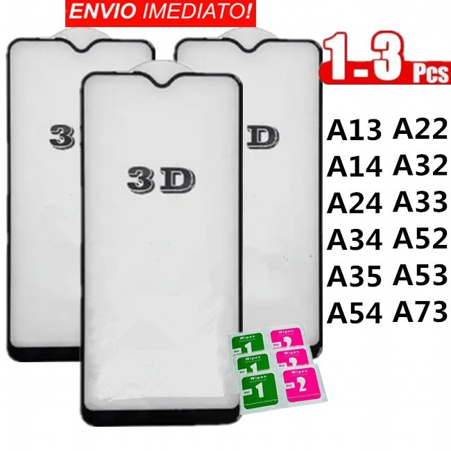 Película De Vidro 3D Samsung Galaxy A14 A24 A34 A35 A54 A13 A22 A32 A33 A52 A53 A73