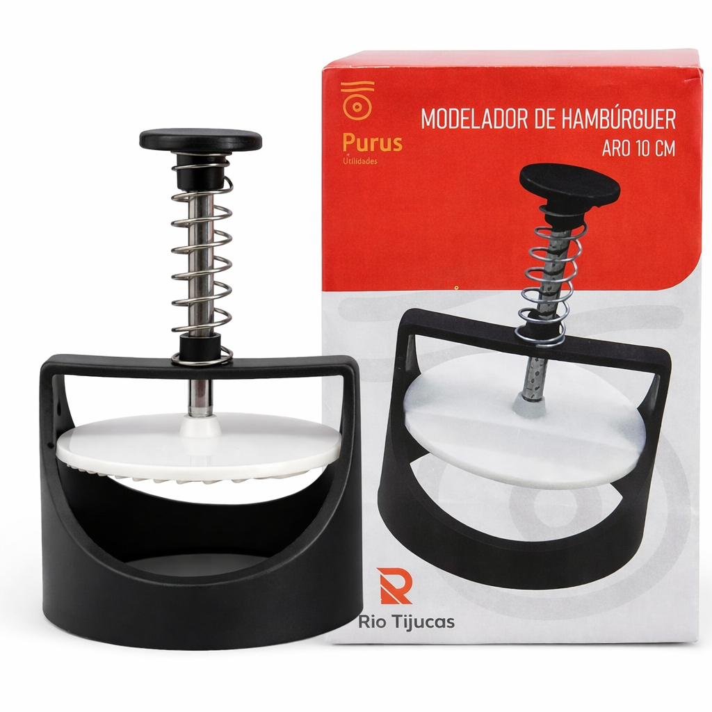 Modelador Prensa de Hambúrguer Manual Aro 10cm com Mola Molde
