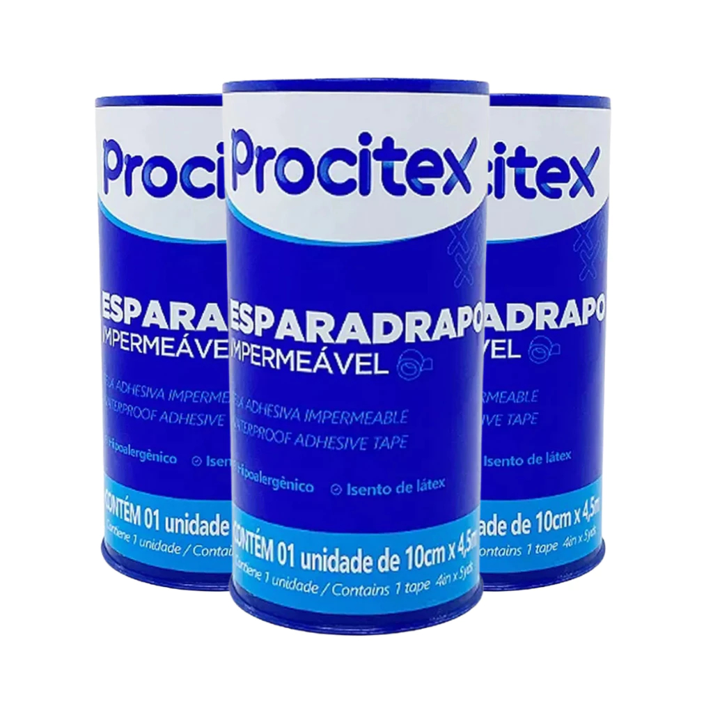Esparadrapo Impermeável 10cm x 4,5m Procitex-Cremer (Kit 3 Unidades)
