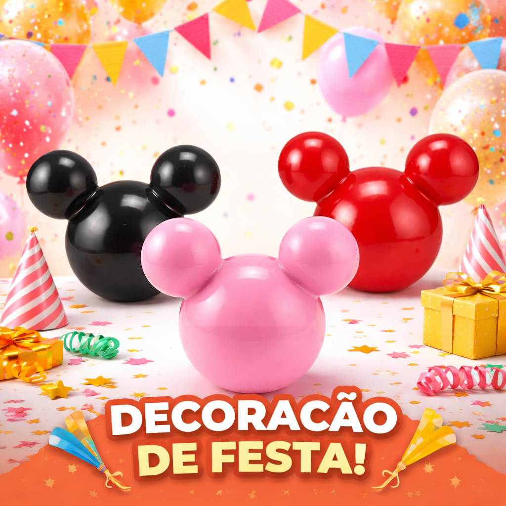 Kit 2 Cabeça Mickey Mouse Decoração De Festa Minnie Mouse Aniversário Enfeite Mesa Decorativo em Oferta na Shopee