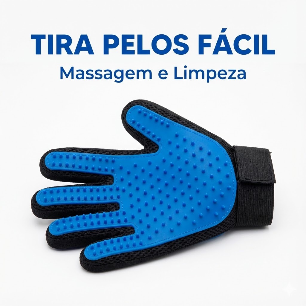 Luva Nano Magnética Tira Pelos - Escova Mágica Pet Cães e Gatos (Massagem) em Oferta na Shopee