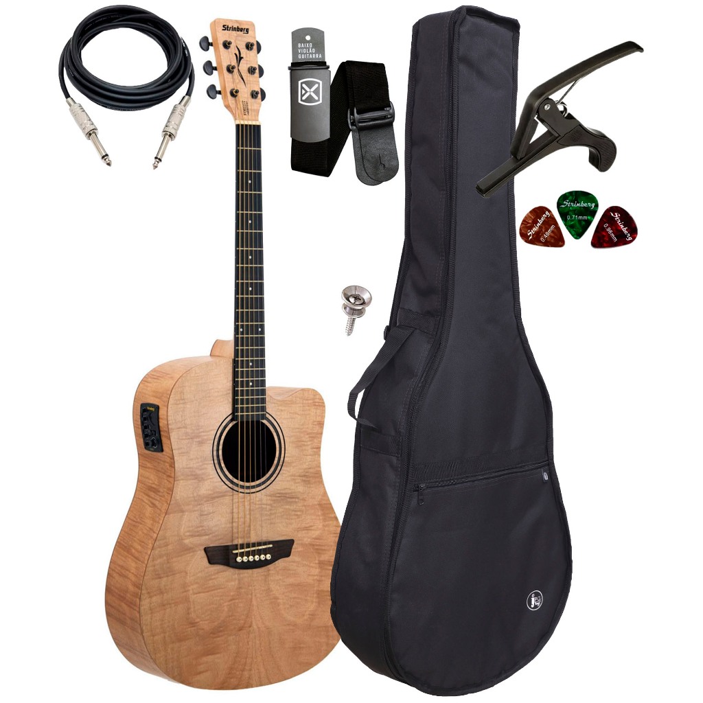 Violão Strinberg Forest Fs4d Tobaco El Aço Tos Kit Completo