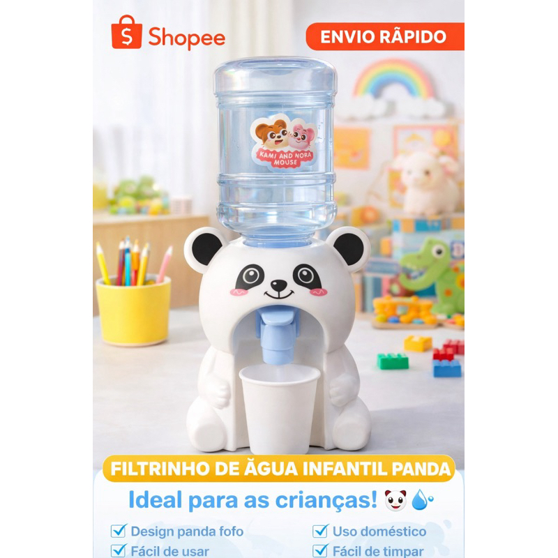 🐼 Filtrinho de Água Infantil Panda | Bebedouro Infantil Fofo | Mini Filtrinho
