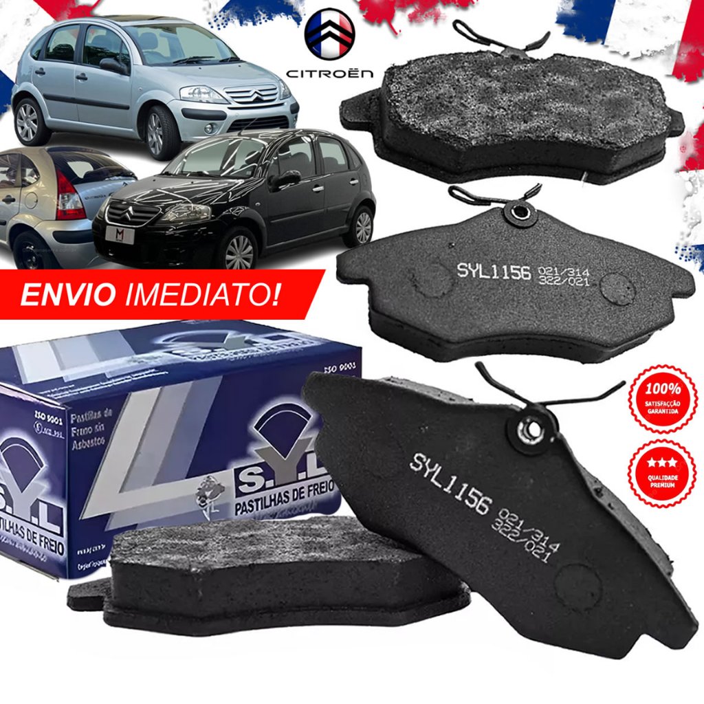 Pastilha de Freio Dianteiro S.Y.L Citroen C3 1.4 8V 2003 a 2012 SYL1156 em Oferta na Shopee