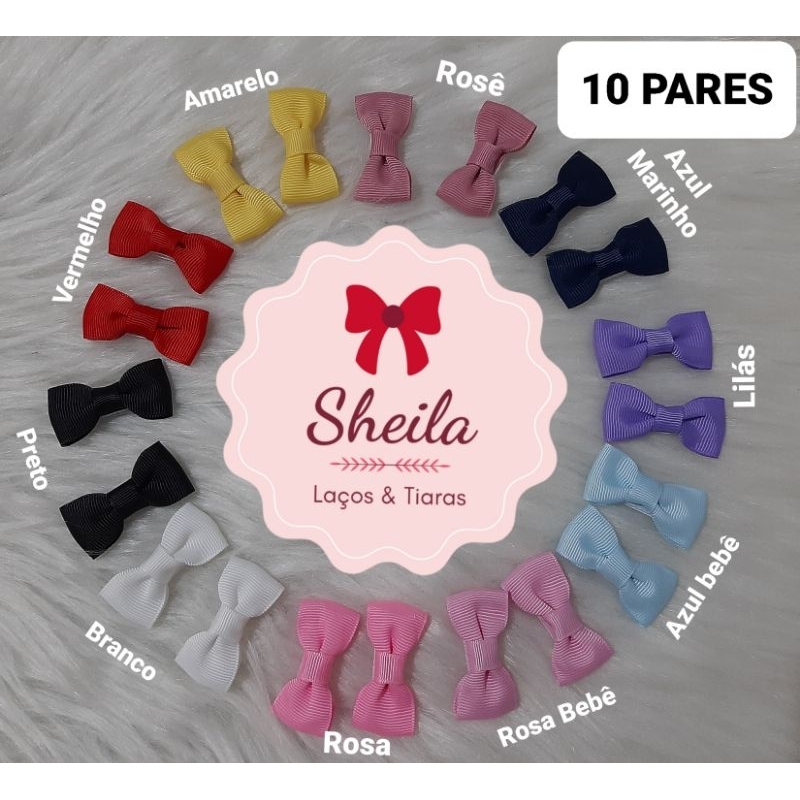 Mini Laço de cabelo velcro/crepe para bebê/menina kit 6/10/20 Lacinhos em Oferta na Shopee