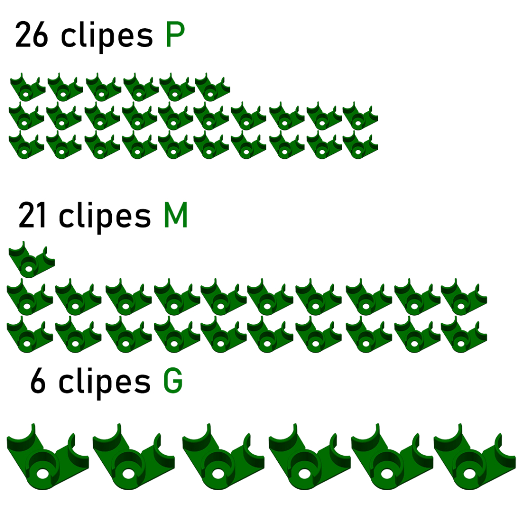 Kit Clips LST P M G - Low Stress Training - Curvador de Ramos Planta