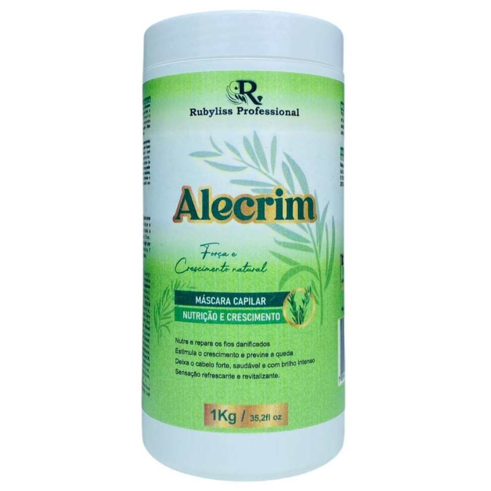 Máscara Capilar Alecrim 1Kg Força, Nutrição e Crescimento Natural Rubyliss Professional