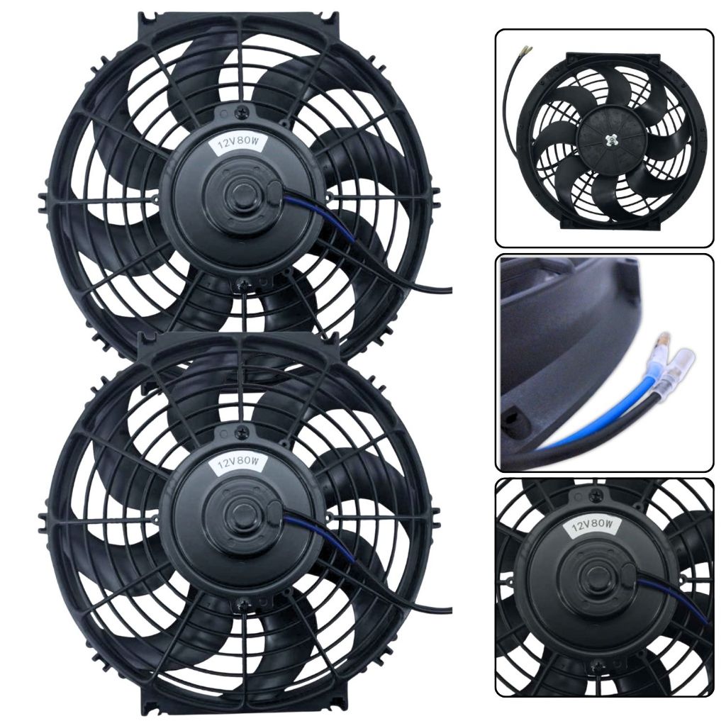 Kit 2 Ventoinha Universal Radiador Condensador 10 Polegadas Pás em S em Oferta na Shopee