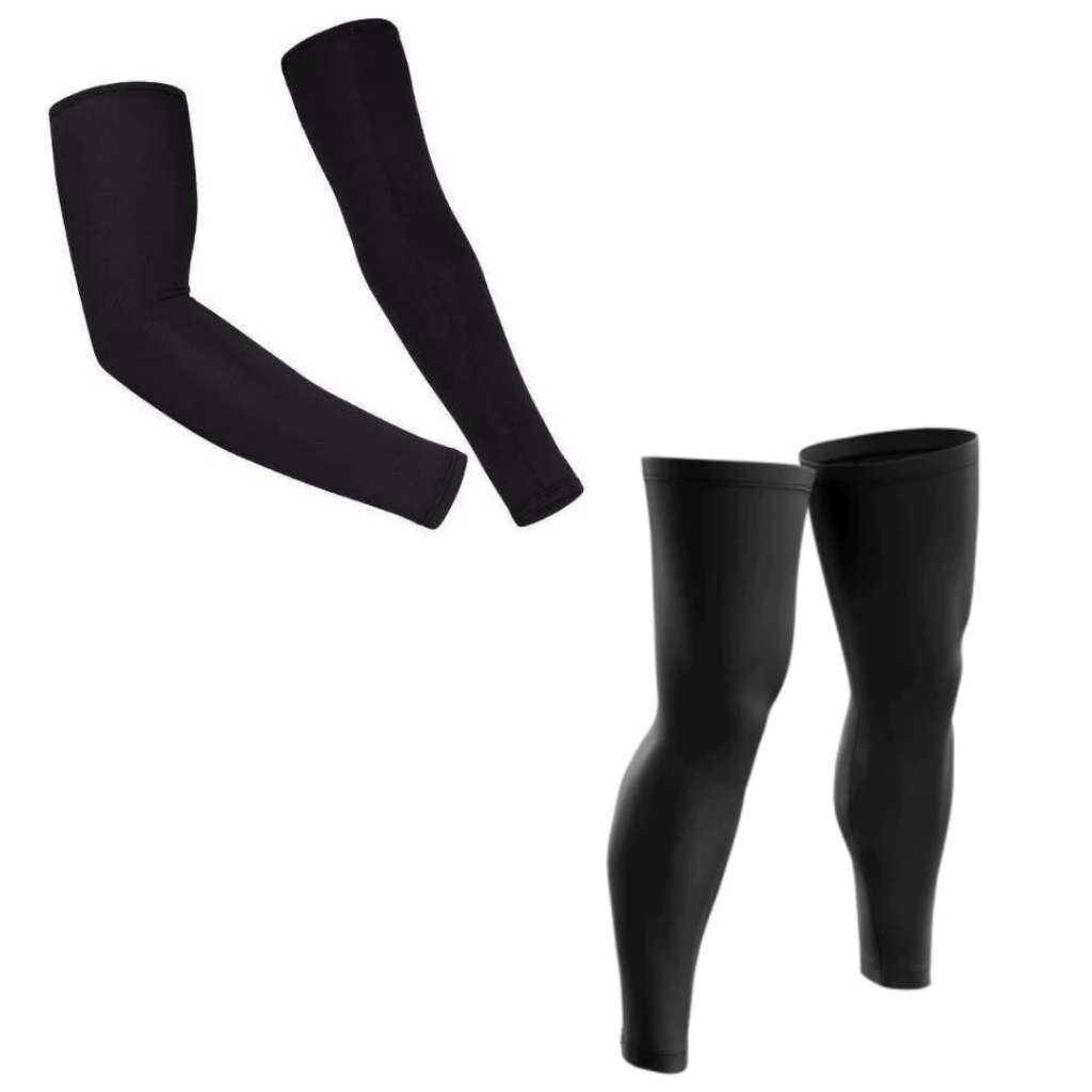 Kit Manguito e Pernito Segunda Pele Proteção Solar UV kit ciclismo mangote manguito curto Conjunto de ciclismo