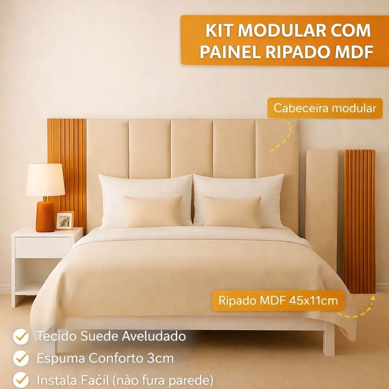 kits Combo Com até 12 Cabeceira + Ripado Casal Cama box Solteiro Queen King ENVIO RÁPIDO
