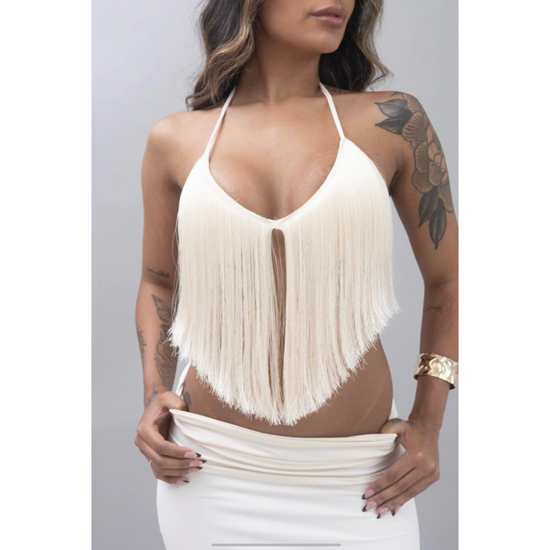 TOP FRANJAS POLIAMIDA FESTA em Oferta na Shopee