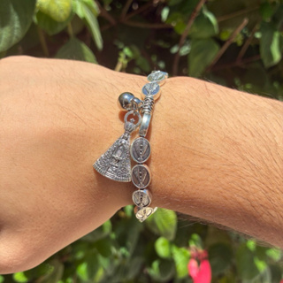 Pulseira Nossa Senhora Aparecida Em Aço Ajustável Com Elástico em Oferta na Shopee