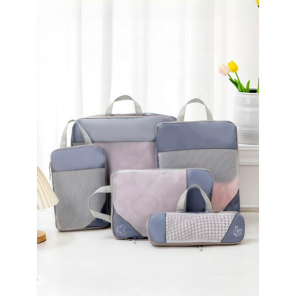 Kit 5 Peças Bolsa Organizadoras Para Mala Roupas Bagagem Viagem prova d'água Multifuncional Portátil