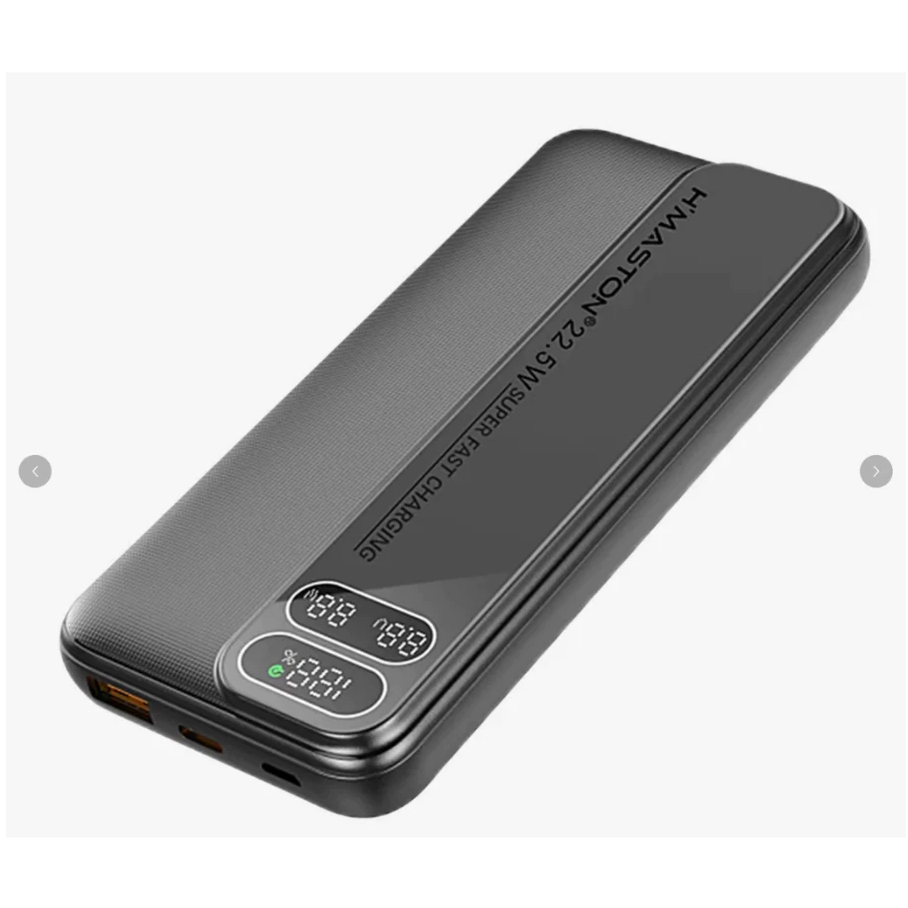 H'maston Power Bank 10000mAh mah turbo 22.5W Carregador Portátil Com Indicador De Bateria
