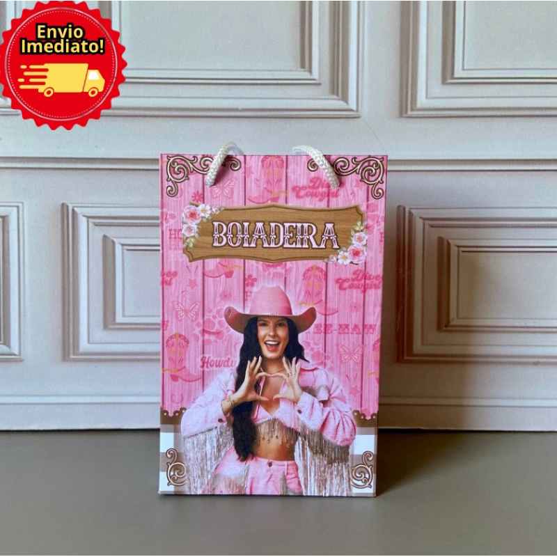 sacola peguena PEGUE E MONTE lembrancinha surpresa para festa de aniversário Ana Castela boiadeira cowgirl country em Oferta na Shopee