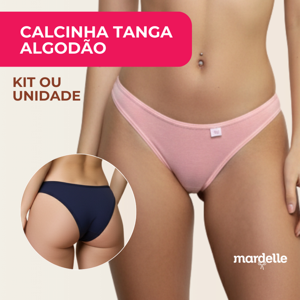 Calcinha Tanga Algodão Biquíni Asa Delta Lingerie Roupa Íntima Mardelle
