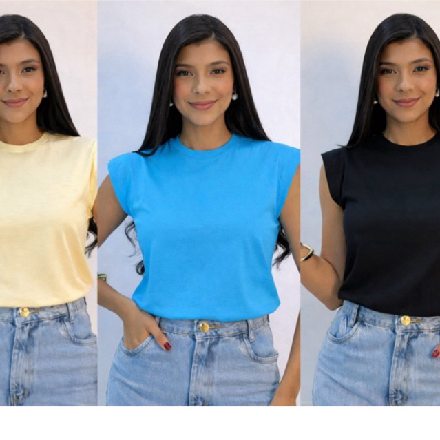 Blusinha Muscle 100% Algodão Basica Blusa Regata manga curta