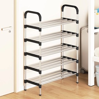 Rack Sapateira  Vertical Luxo Aço Inox 5 Prateleiras 15 Pares Cor Preto com Prata em Oferta na Shopee