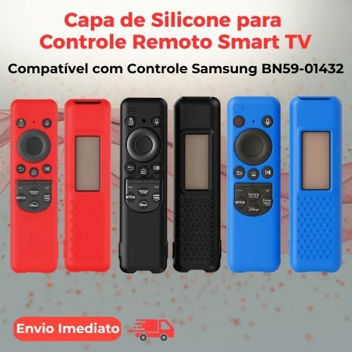 Capa de Silicone para Controle Remoto Samsung Smart TV com Alça de Segurança Antiderrapante
