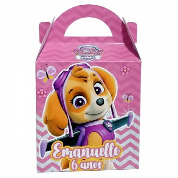 Caixinha Surpresa Personalizada Skye Lembrancinhas Patrulha Canina Menina