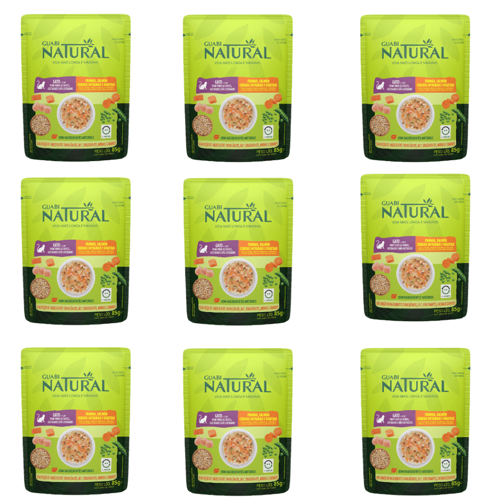 Sachê Guabi Natural Gatos Castrado Salmão e Frango 85g em Oferta na Shopee