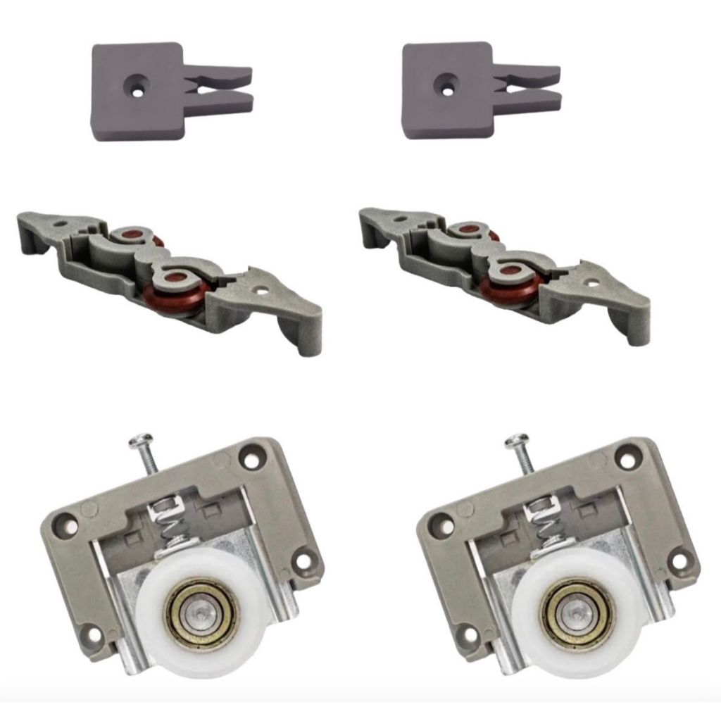 Kit Roldana Rodinha Porta de Correr Guarda Roupa Sobrepor Guia Inteligente 60Kg kit Ferragem Porta de Armário