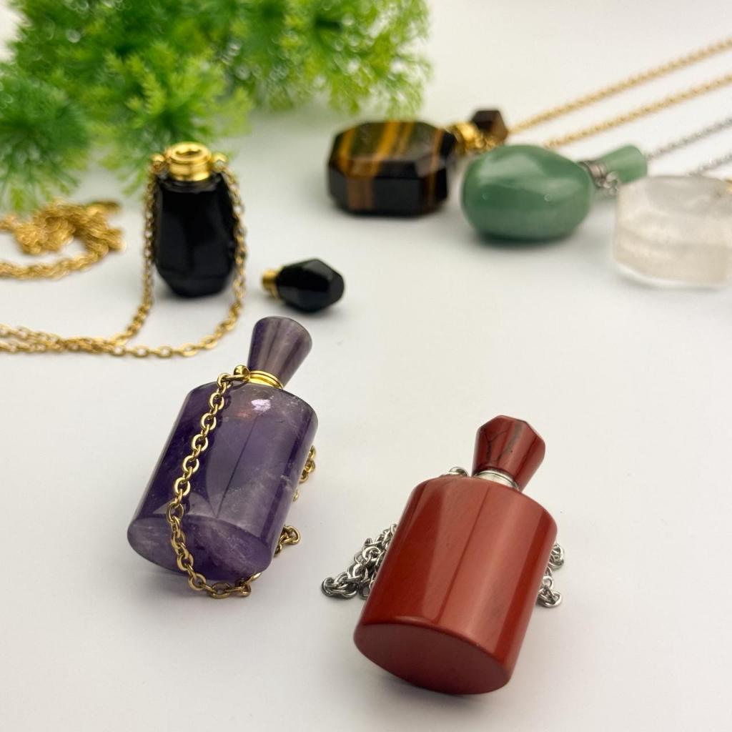 Colar Difusor Pessoal Aromaterapia Pedra Natural Aço 316L em Oferta na Shopee