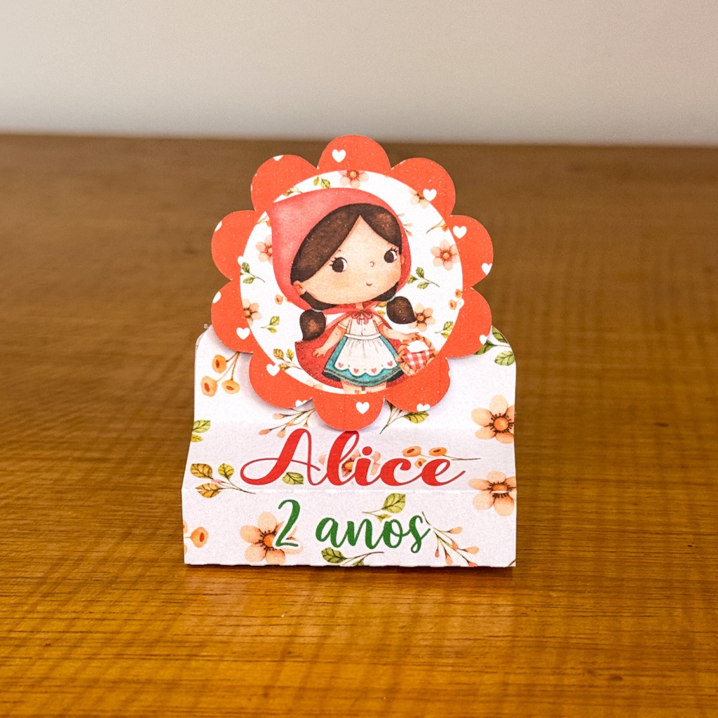 PEGUE E MONTE Kit Porta Bis Duplo Personalizados CHAPEUZINHO VERMELHO Festa Aniversário Lembrancinha