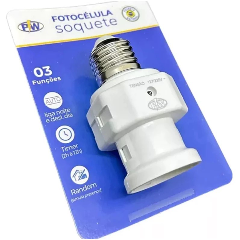 Sensor Soquete Fotocélula Timer Pw Bivolt