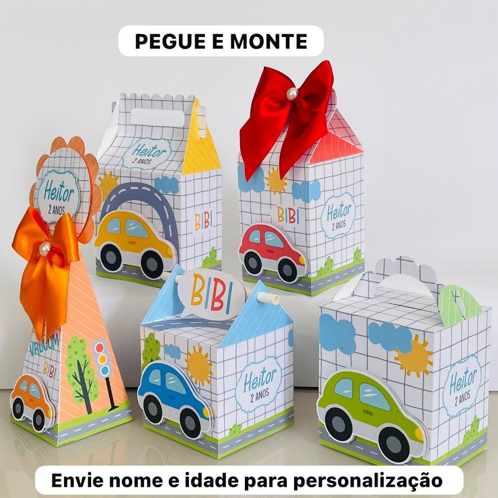 Personalizados Carros - Carrinhos Lembrancinhas para Festa PEGUE E MONTE em Oferta na Shopee