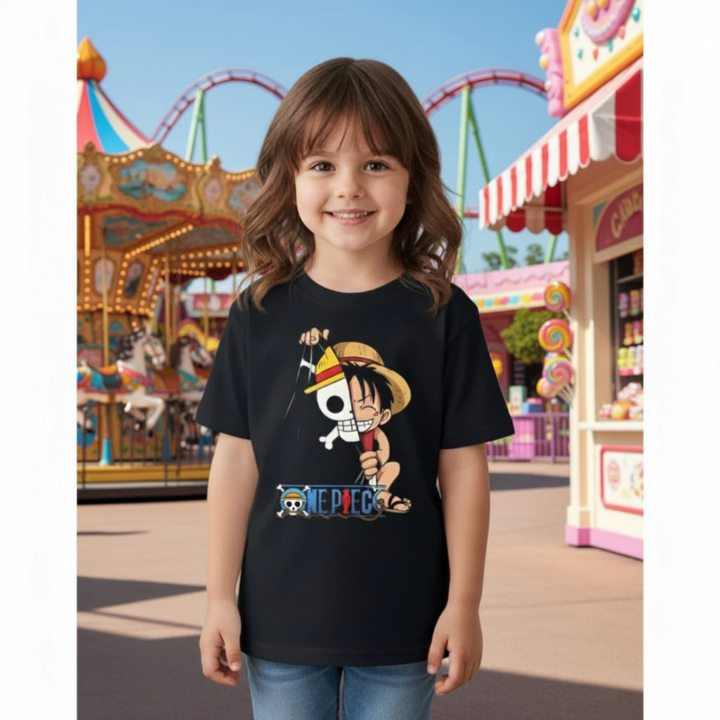 Camiseta Infantil/Juvenil One Piece Luffy Camisa de Menino Anime Blusa Ogabel De Criança, Camiseta infantil