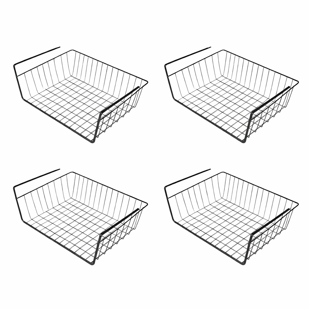 Cesto Suspenso Organizador de Armário Cozinha Aramado Encaixe Prateleira Preto em Oferta na Shopee