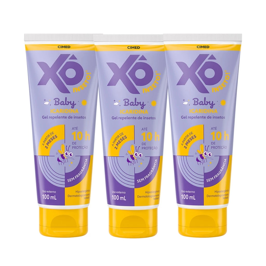 Kit 3 Und Repelente Xô Inseto Baby Icaridina Gel 100ml
