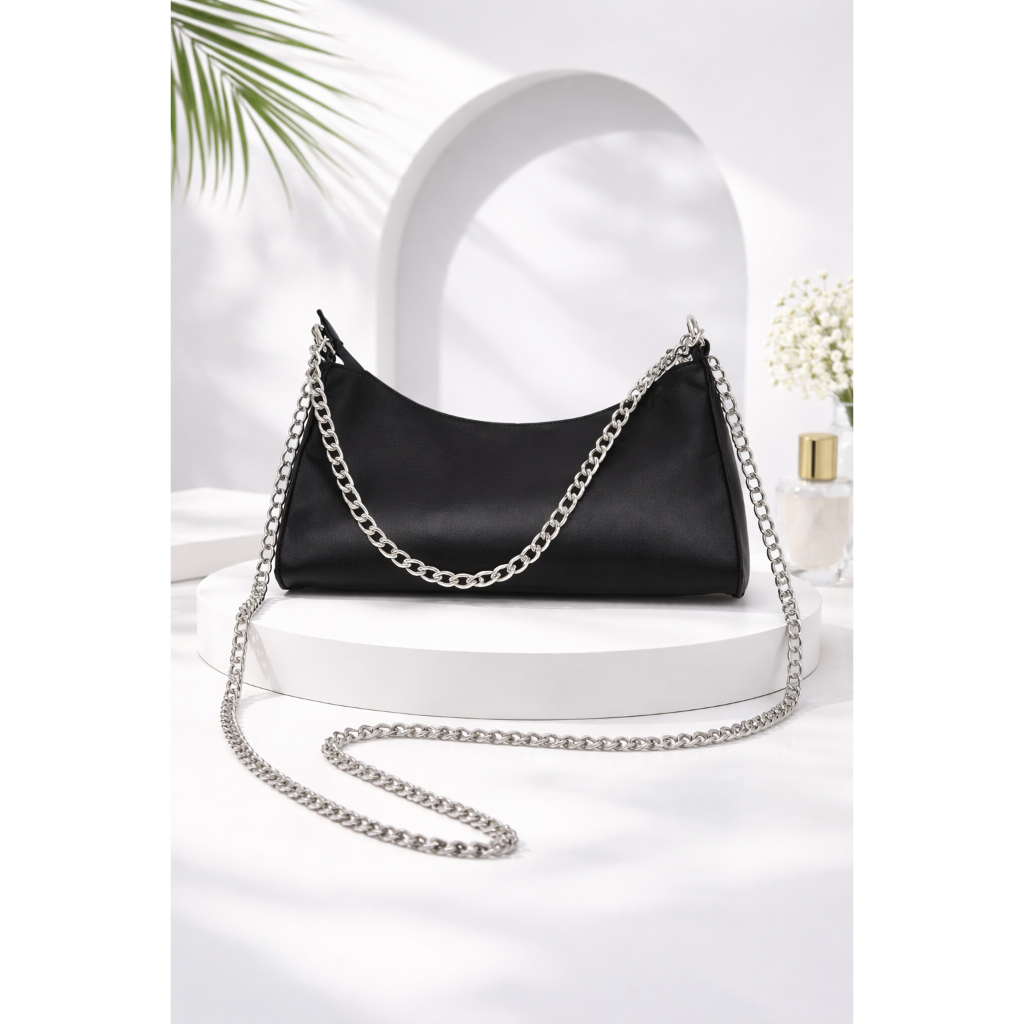 Bolsa Feminina Pequena Duas Correntes | Crossbody Tiracolo | Estilo Fashion Minimalista em Oferta na Shopee