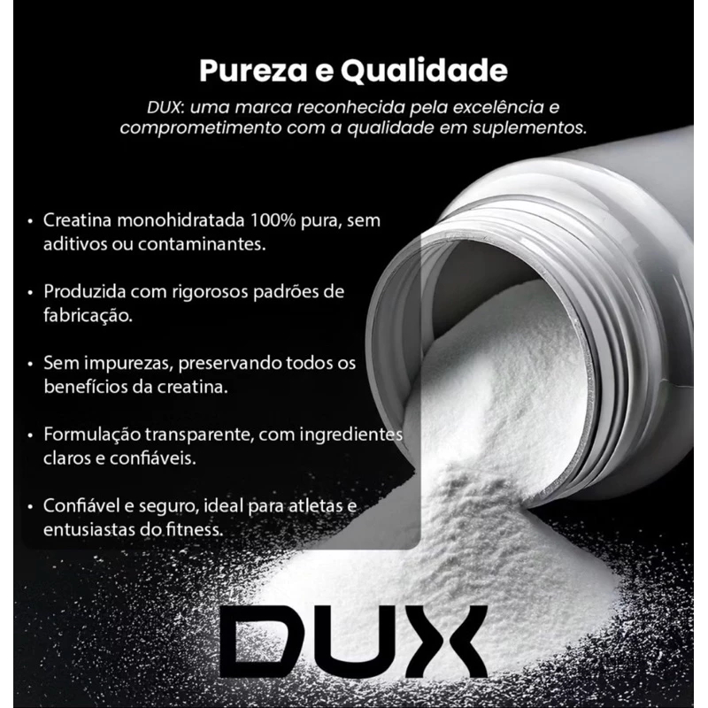 Dux Nutrition Creatina Monohidratada 300g - Melhora Potência, Aumenta Massa Muscular, Estimula Funções Cerebrais
