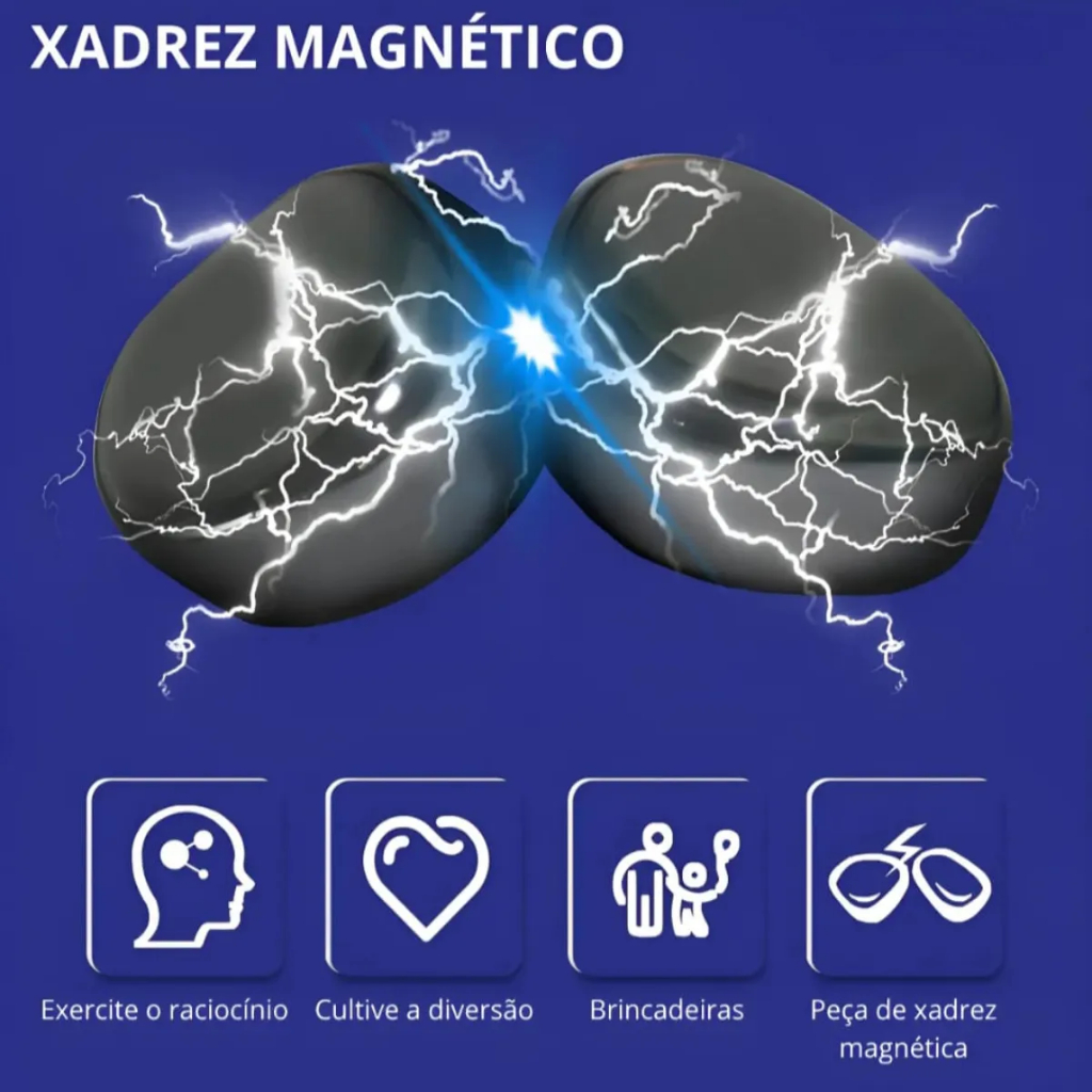 Jogo Xadrez Magnético Estratégia Diversão Portátil