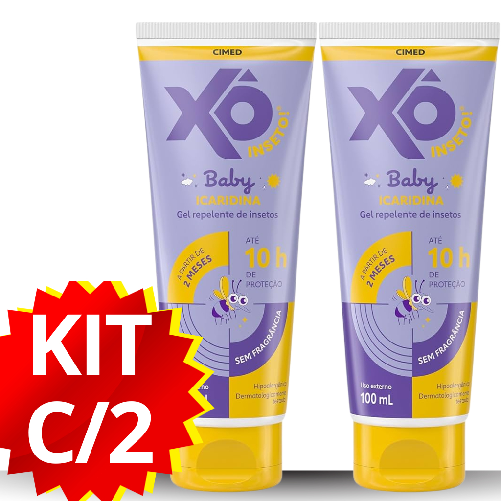 REPELENTE XÔ INSETO BABY ICARIDINA 100ML KIT C/2 – ATÉ 10H DE PROTEÇÃO
