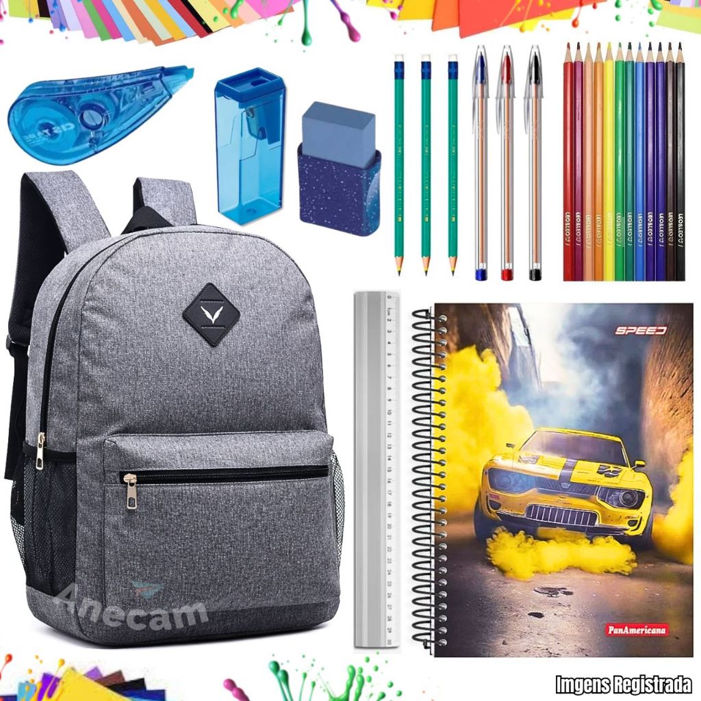 Kit Escolar Volta As Aulas Mochila Caderno Caneta Regua Borracha Corretivo Lapis Lista Completa 2026
