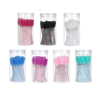 New Show Kit 50unidades Escovinhas Glitter Extensao De Cilios Sobrancelha Brilho  Cores Aleatorias em Oferta na Shopee