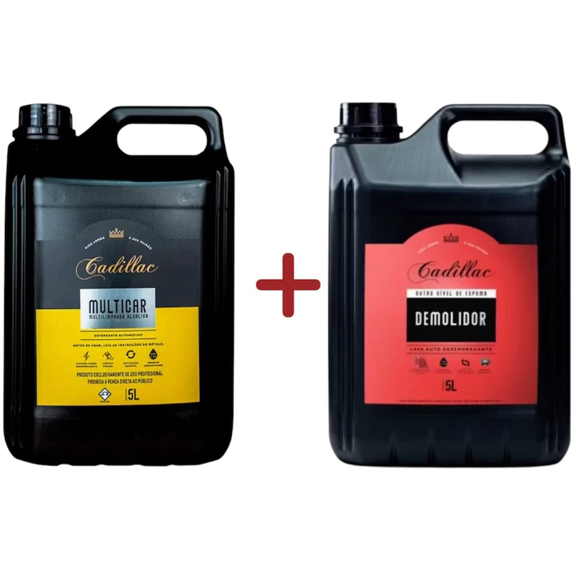 Kit 2 Unidades, Demolidor 5L + Cadillac Multicar 5L - Super Desengraxante e Multilimpador